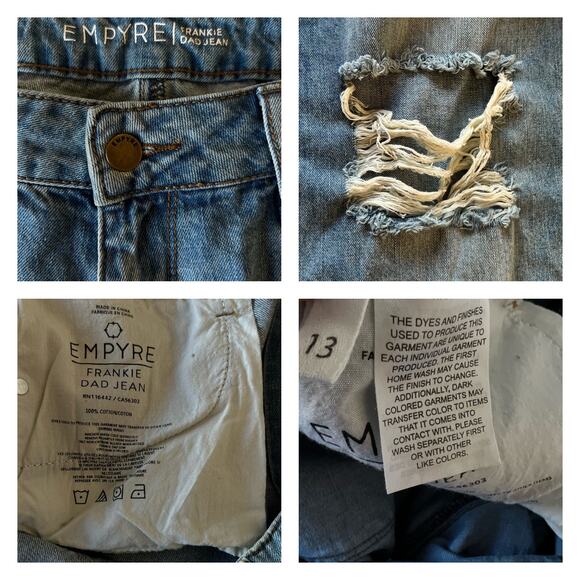 Emprye Frankie Dad Distressed Jean Size 13 - Picture 9 of 13